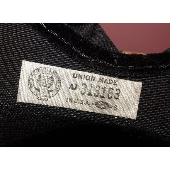 Vintage Black Velvet & Satin ILGWU Fascinator Hat Bow pinup retro rockabilly - Picture 12 of 16